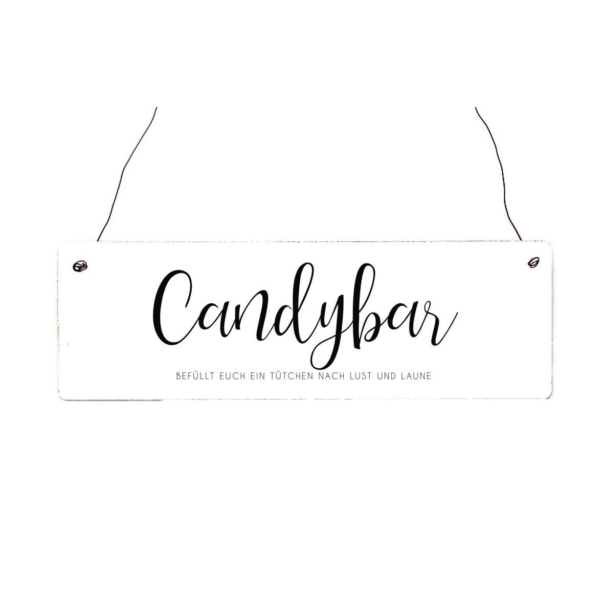 Schild Candy Bar weiss Vintage Hochzeit, Feier, Geburtstag mieten