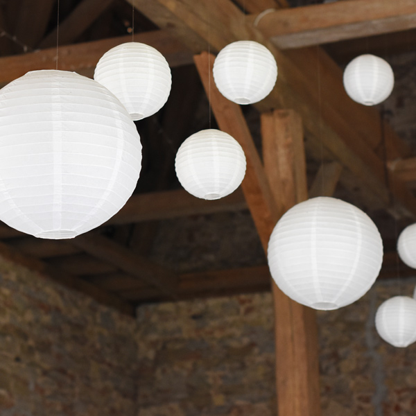 Lampion Nylon weiss mieten Hochzeit, Deko, Feier, Geburtstag, Veranstaltung_2