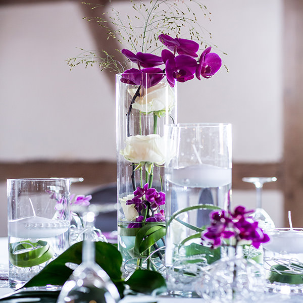 Vase Zylinder Glas klar mieten für Hochzeit, Geburtstag und Firmen Veranstaltung_2