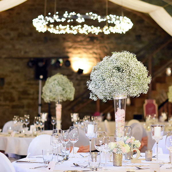 Vase konisch Flute hoch Glas klar mieten Hochzeit Tischdeko 2