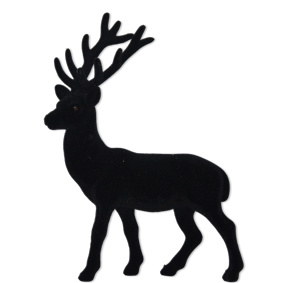 Hirsch Glitzer | schwarz | 34cm | zum Stellen | Verleih Deko Weihnachtsfeier [mieten]