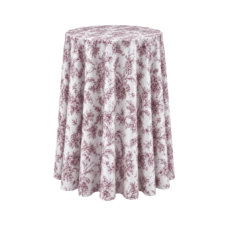 Tischdecke_Polyester_rund_305cm_floral_blumig_burgundy_mieten_I_Verleih_Hochzeit_Feier_Event_Geburtstag_Catering_Firmenevent