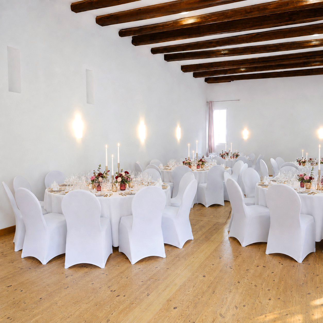 Stuhlhusse weiss universell stretch für Stühle | günstig mieten Verleih Hochzeit Feier Event_2