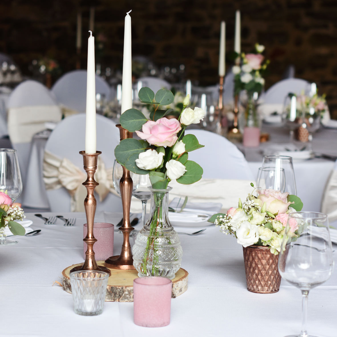 Vase/ Teelichthalter Pinky rosa mieten Tischdeko Hochzeit, Feier_2