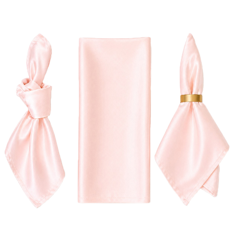 Serviette Lamour Satin edel elegant blush rose, zartrose | mieten für Hochzeit, Geburtstag, Event2