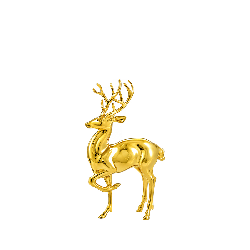 Hirsch gold | 18cm | zum Stellen | Verleih Tischdekoration Weihnachtsfeier [mieten]