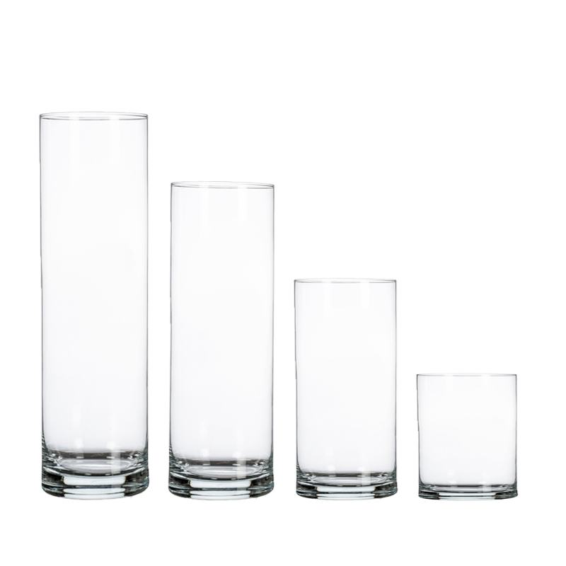 Vase Zylinder Glas klar | 10cm 20cm 30cm 40cm | mieten für Hochzeit, Geburtstag und Firmen Veranstaltung