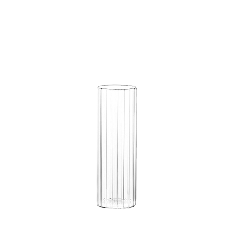 Vase Zylinder Rille Glas klar Höhe 25 cm [mieten]