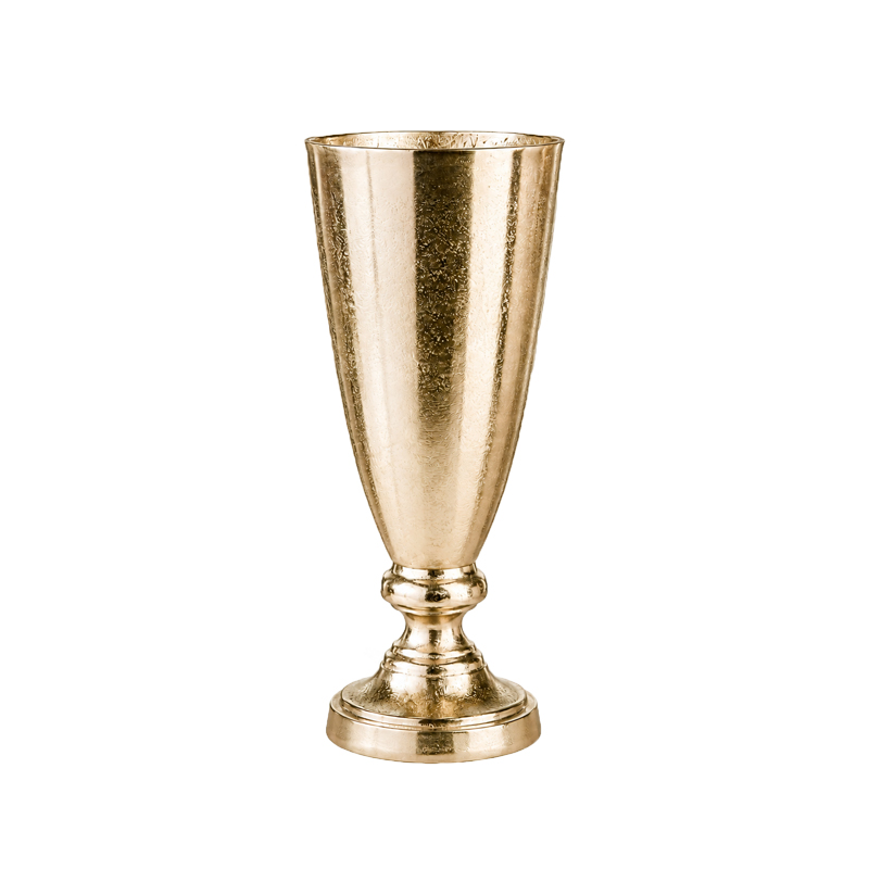 Pokalvase hoch, Bodenvase Metall gold champagner Hochzeit Deko Trauung