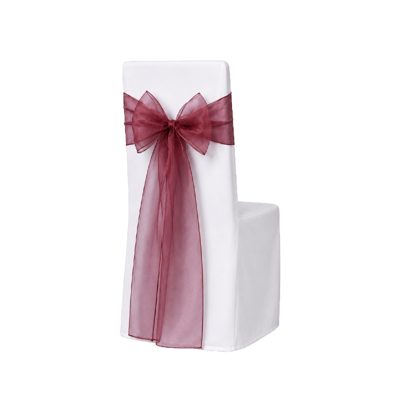 Schleifenband für Stuhlhusse | Organza 275x20cm |  burgundy bordeaux dunkelrot | Verleih Hochzeit Veranstaltung Geburtstag