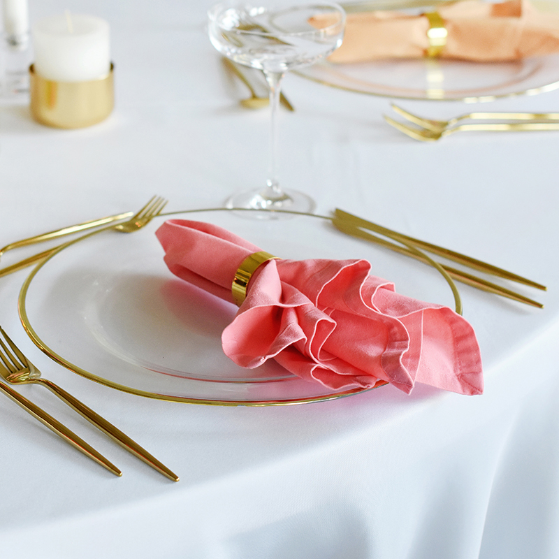 Serviette_Leinen_koralle_mieten