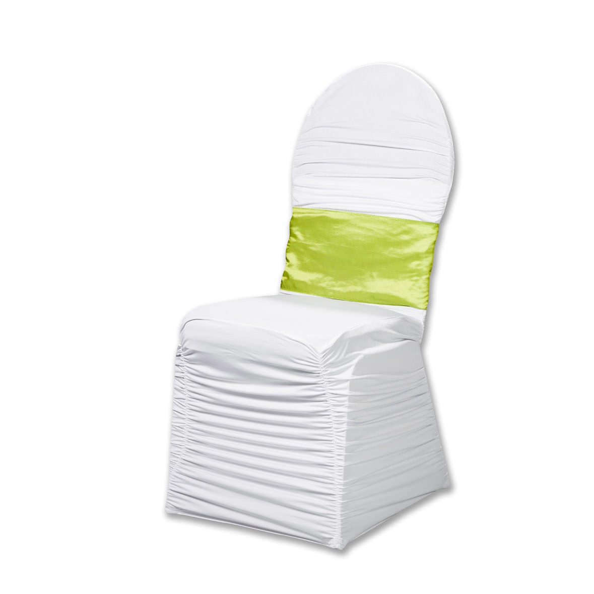 Stuhlhusse weiss universell elegant mit Raffung | Stretch mieten Verleih Hochzeit_9