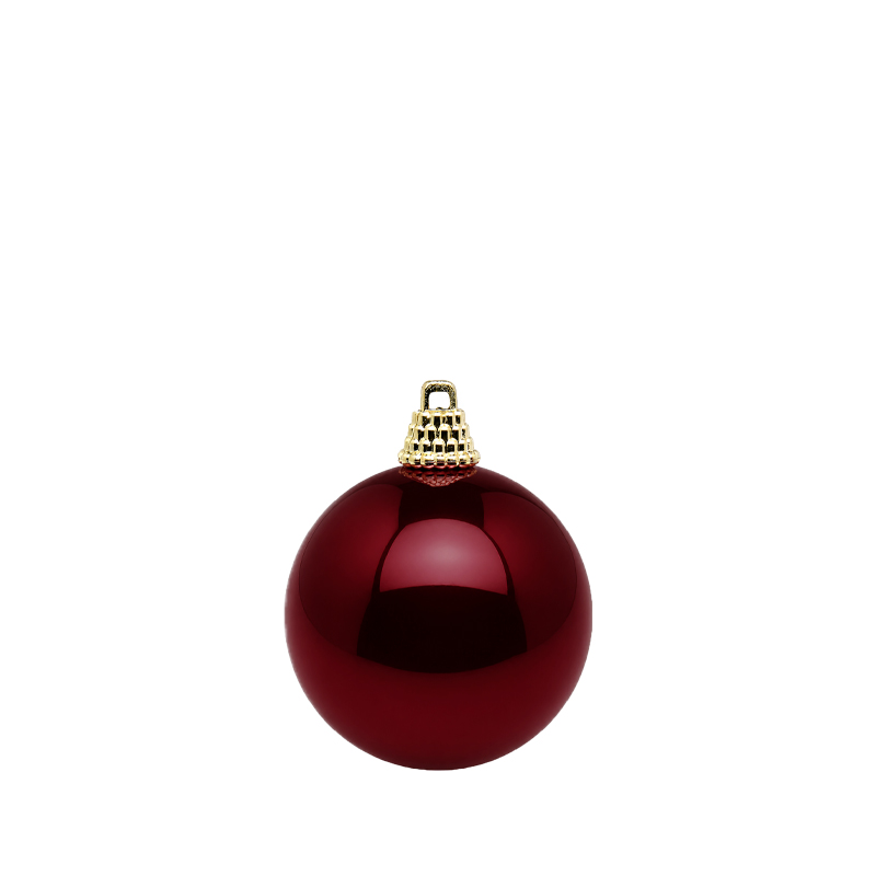 Weihnachskugel | Kunststoff dunkelrot glänzend | Verleih Deko Weihnachtsfeier [mieten]