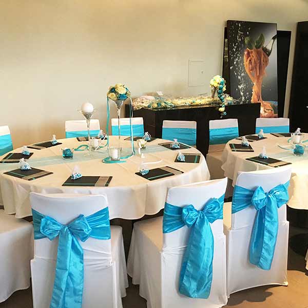 Schleifenband Taft/Satin Aqua Muster