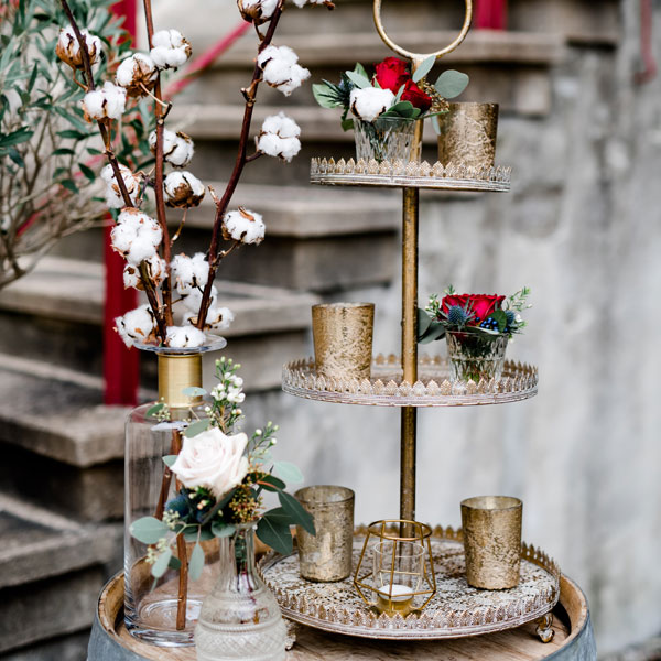 Vase/ Teelichthalter marmoriert gold antik mieten Hochzeit Tischdeko Feier Event_4
