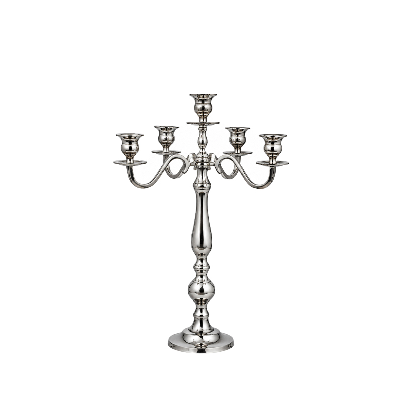 Kerzenständer 5-arm 50cm silber mieten Hochzeit, Feier, Event