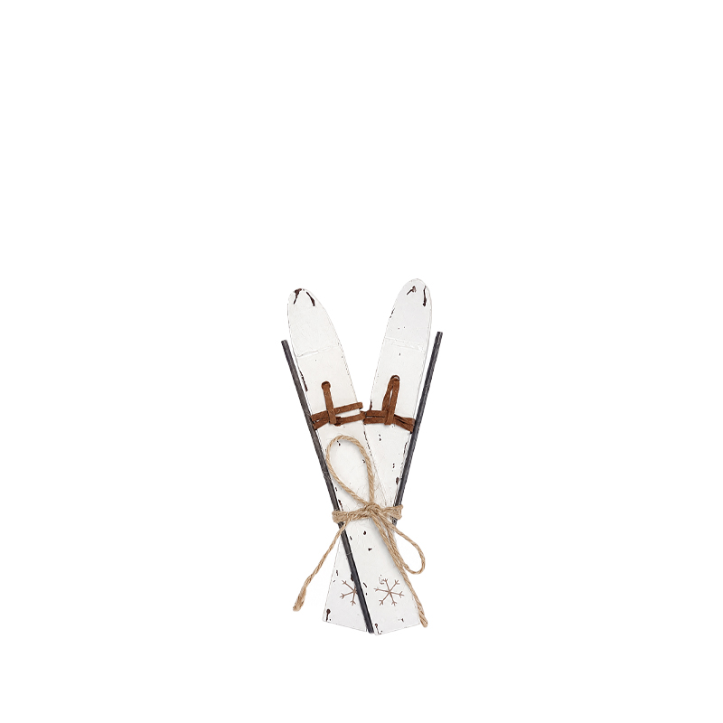 Ski Holz weiß | 15,5cm | zum Legen | Verleih Winterfeier, Apres Ski, Weihnachtsfeier[mieten]