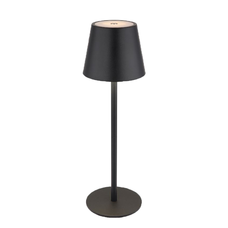 LED Tischlampe | Tischleuchte schwarz | Lampenschirm schwarz | warm weiss | akkubetrieben | dimmbar[mieten]