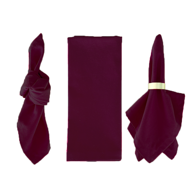 Serviette Leine aubergine mieten | Verleih für Hochzeit, Feier, Geburstag, Event