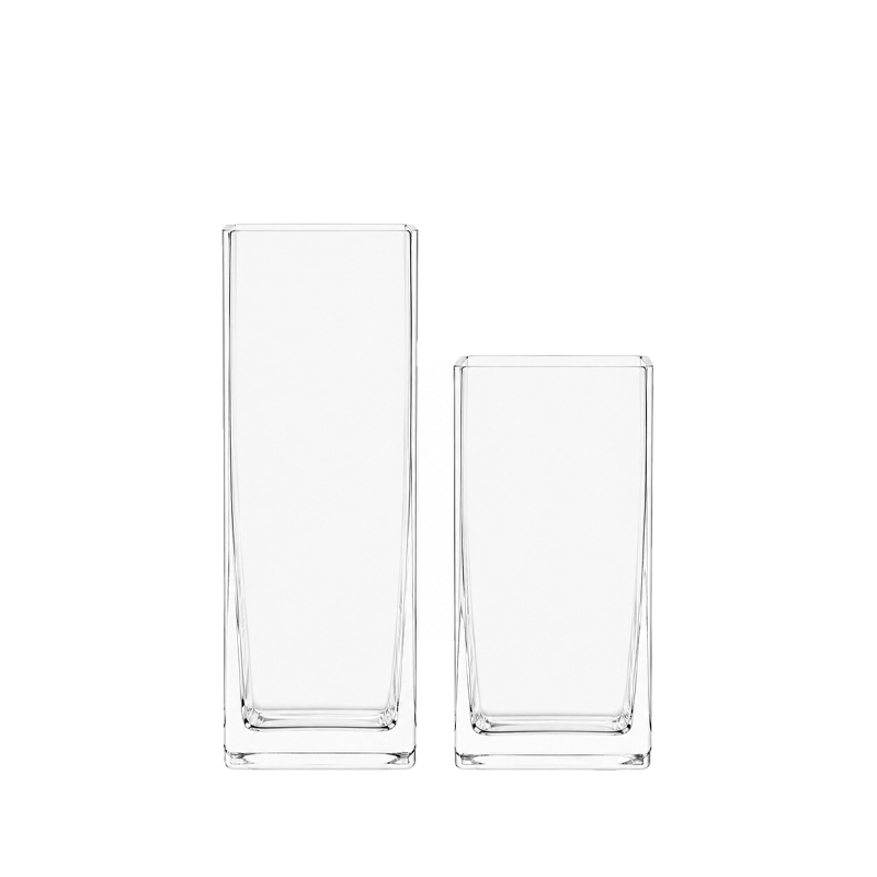Vase Square Würfel Glas klar mieten Deko Event, Veranstaltung, Hochzeit