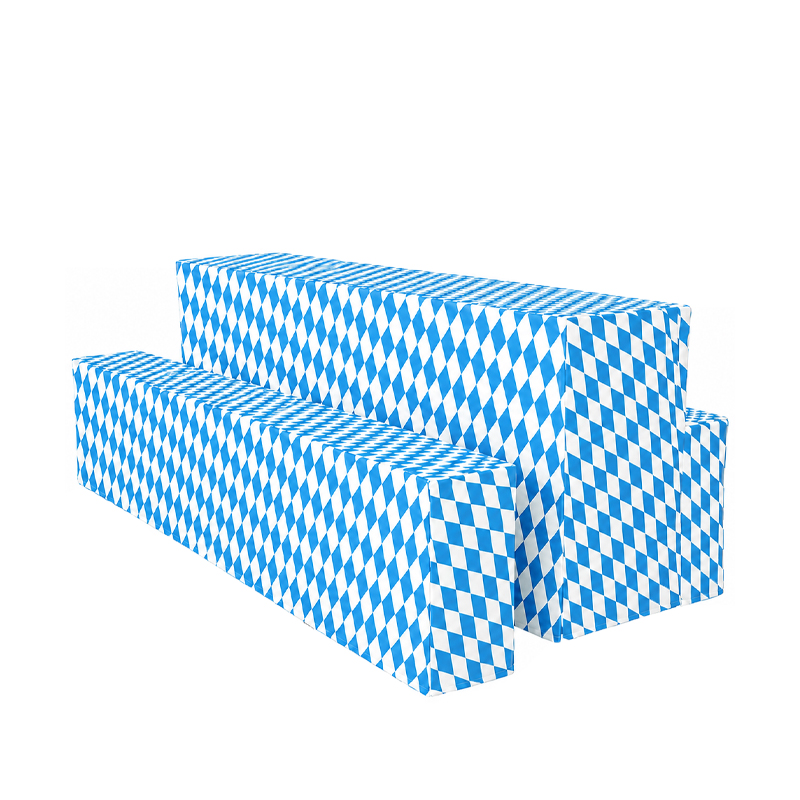 Biertischhussen-Set bayernraute 50cm Festbankhussen Festbankgarniturhussen mieten | Verleih