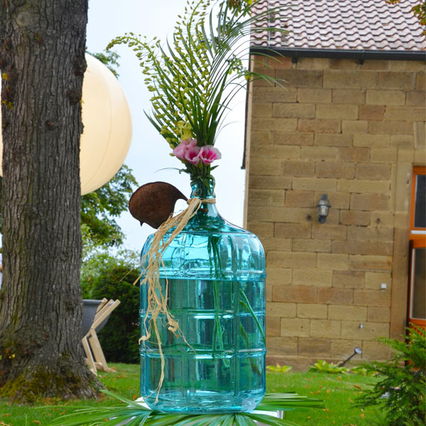 Flaschenvase/ Bodenvase groß aqua mieten Mottoparty Event Dekoration_2