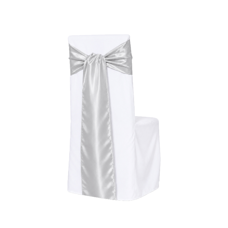 Schleifenband für Stuhlhusse | Taft 275x20cm | silbergrau | Verleih Hochzeit Veranstaltung Geburtstag