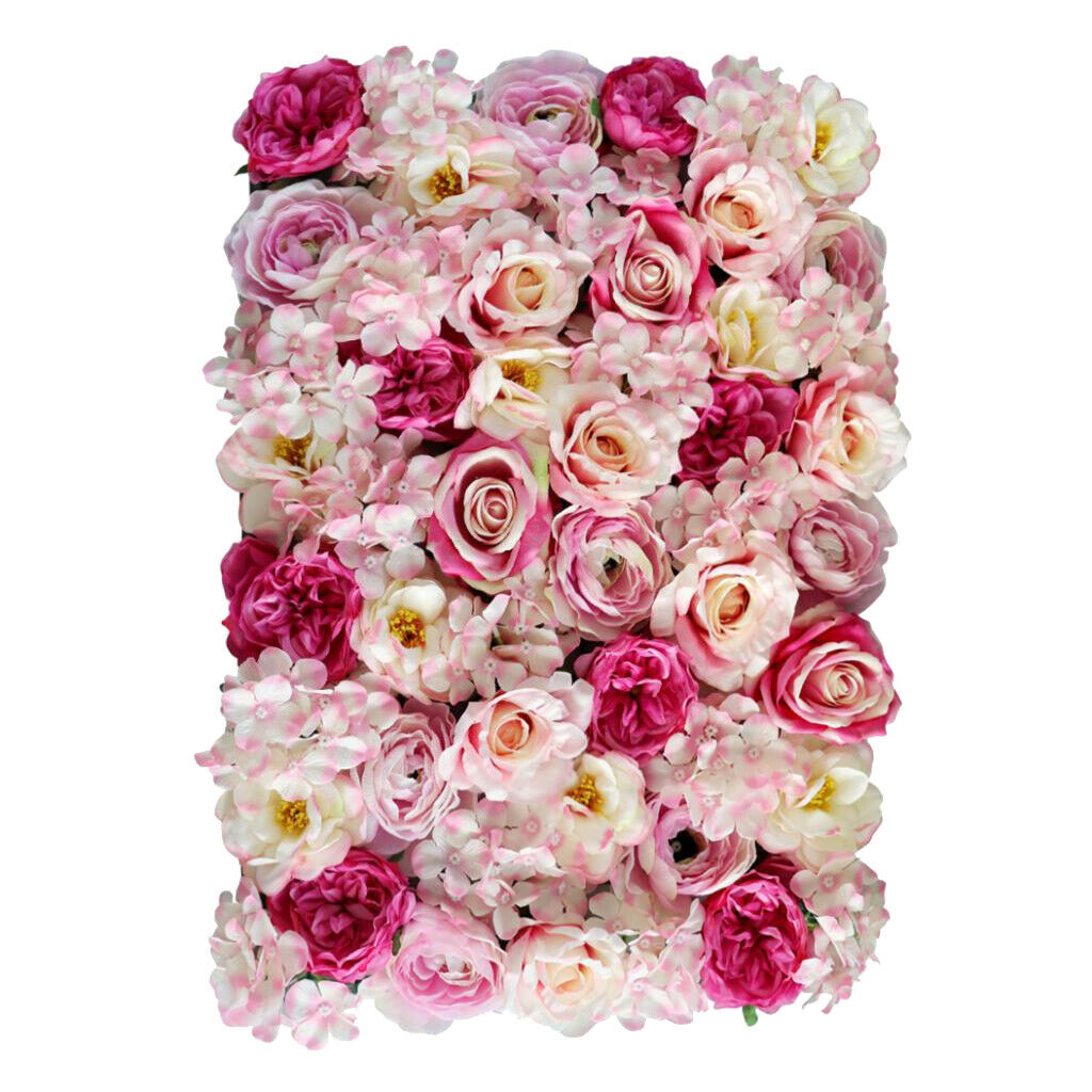 Blumenwand Flowerwall mit Seidenblumen weiss-rosa-pink mieten Hochzeit Event Backdrop Dekoration2