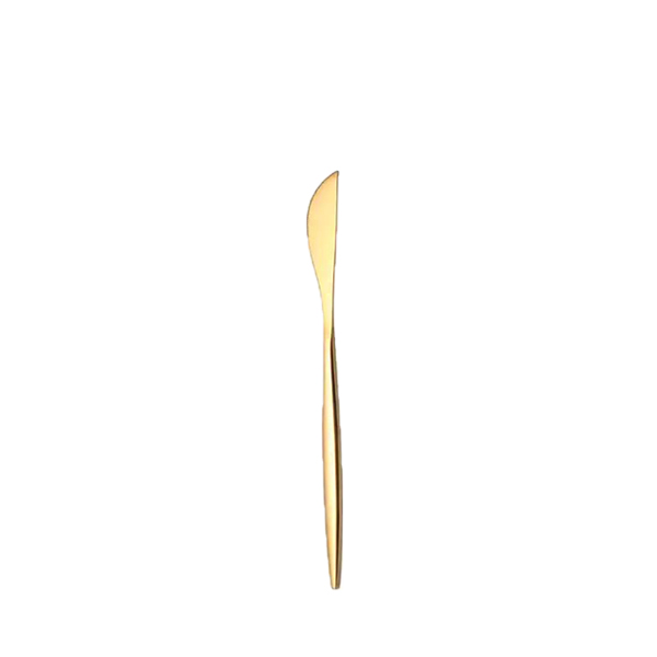 Buttermesser Stiletto gold glänzend Besteck mieten für Hochzeit und Feier