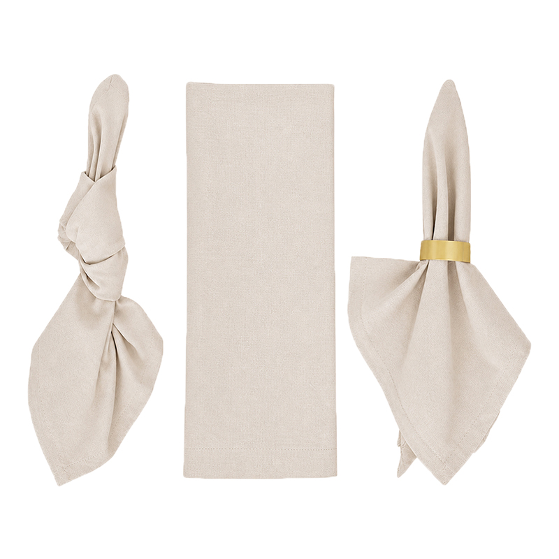 Serviette Leinen 45x45cm |  beige | mieten | Verleih für Hochzeit geburtstag Event