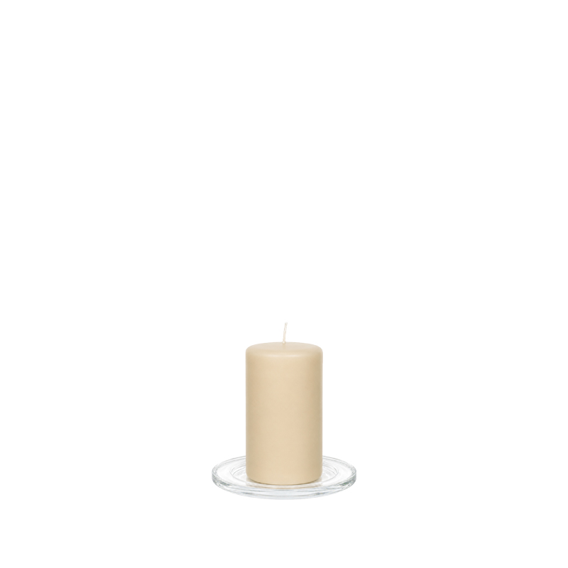 Kerzen Untersetzer Glas rund [mieten] für Hochzeit und Event