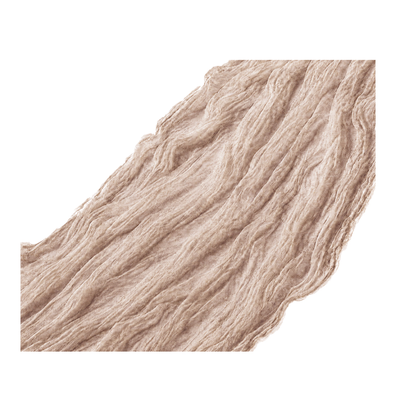 Tischläufer Musselin 300 x 80 cm in natur braun | mieten für Hochzeit Event Geburtstag