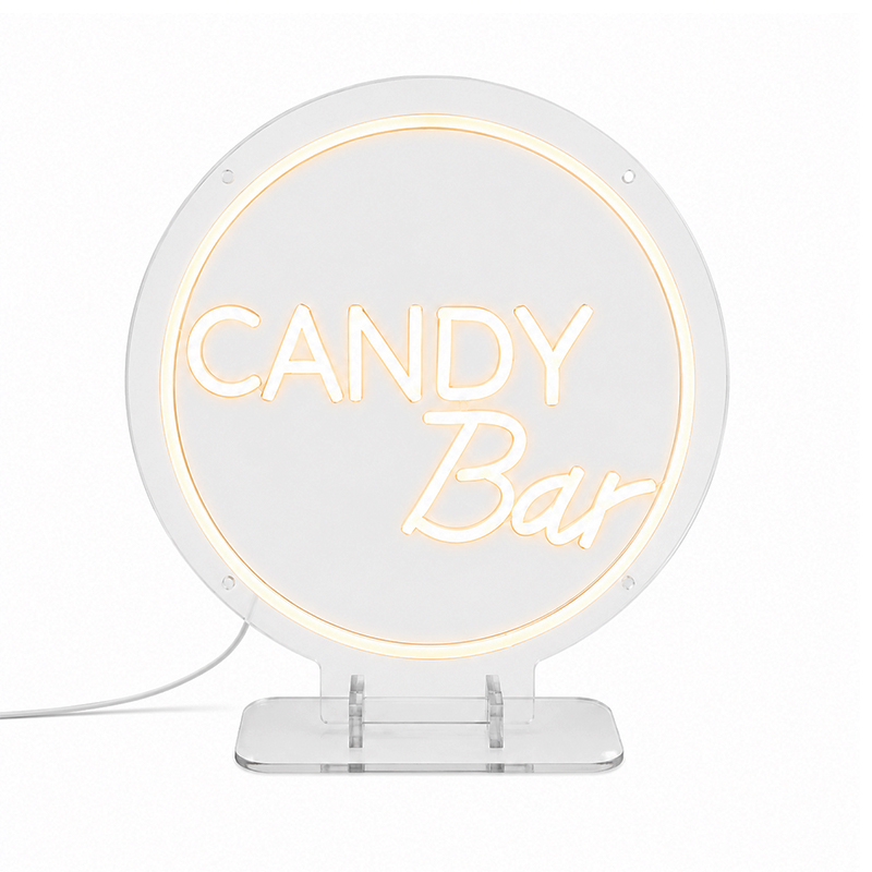LED Neon Schild/ Schriftzug/ Sign "Candybar" beleuchtet warm weiss [mieten]_2