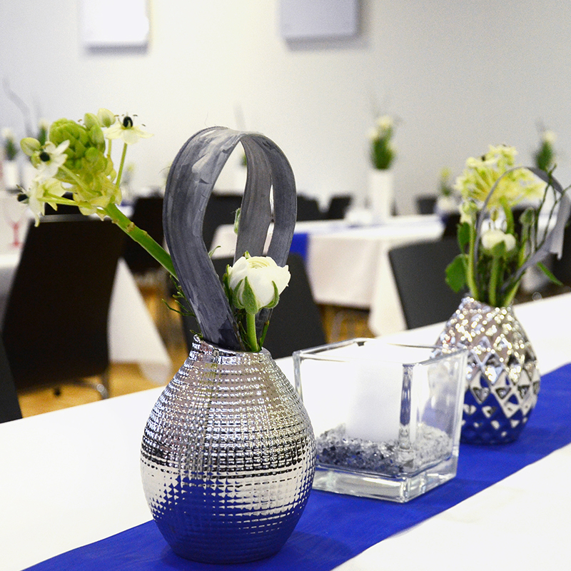 Vase_silber_Deko_Firmenevent_veranstaltung_b2b_Heilbronn_mieten