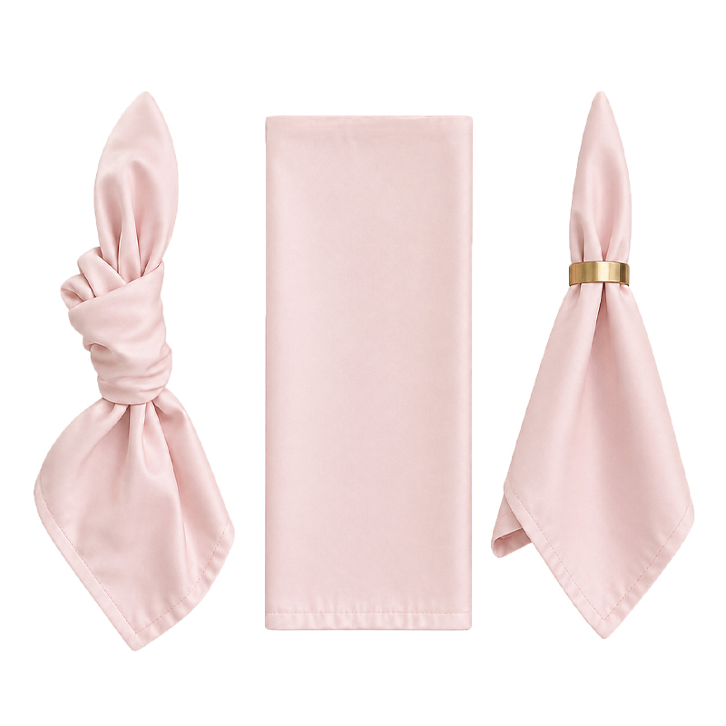 Stoffserviette aus Polyester 50x50cm in blush rose | mieten für Hochzeit Event Catering