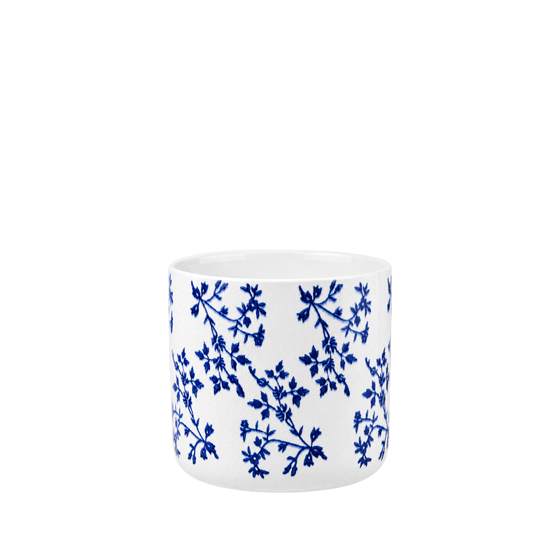 Übertopf Keramik weiss-blau Blumen Ranken Motiv Französisch Italienisch Portugisisch Mediterran mieten | Verleih Hochzeit Event Feier Tischdeko2