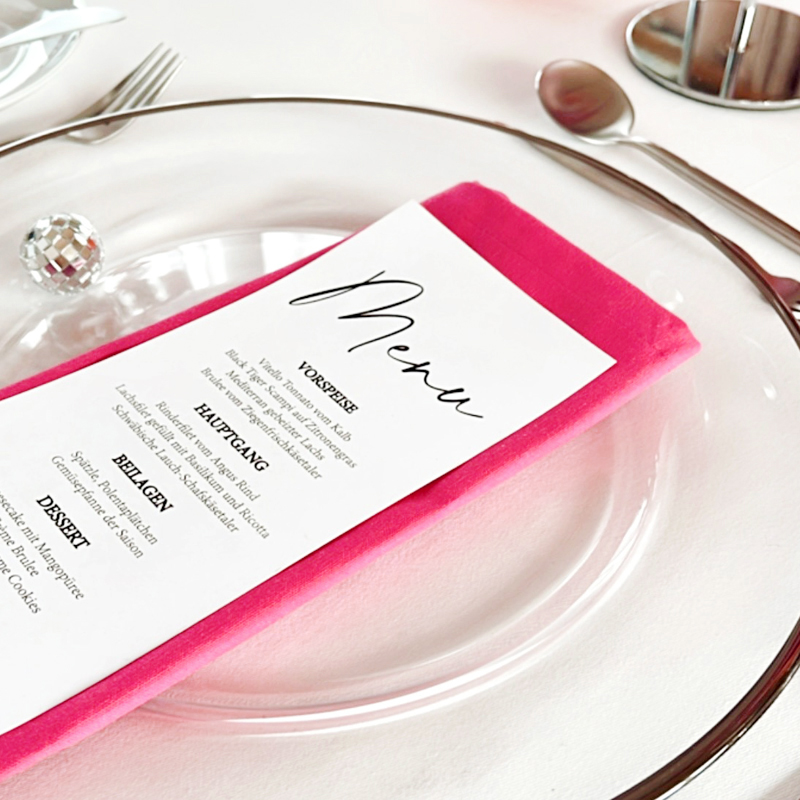 Serviette Leine pink | mieten für Hochzeit, Party, Geburtstag, Babyparty und Event_2