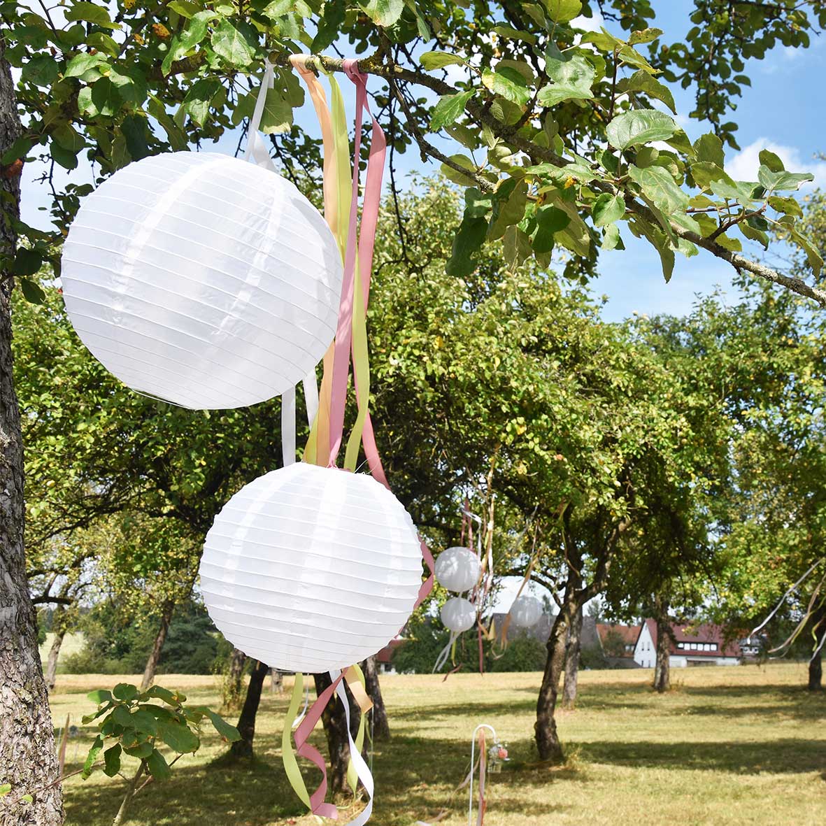 Lampion Nylon weiss mieten Hochzeit, Deko, Feier, Trauung, Geburtstag, Veranstaltung_3