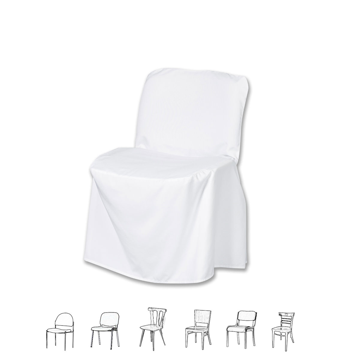 Stuhlhusse weiss für Polsterstühle Stapelstühle | mieten Verleih Hochzeit feier