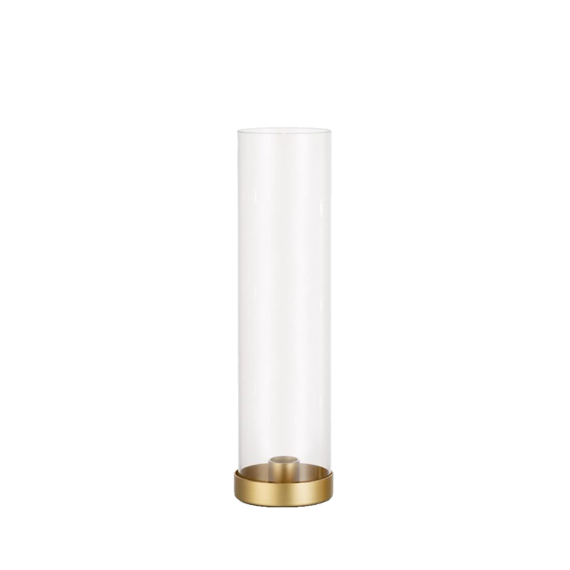 Kerzenhalter Line 1-arm gold mit Glaszylinder, Glasaufsatz | für Stabkerzen | Kerzenständer | Kerzenleuchter [mieten