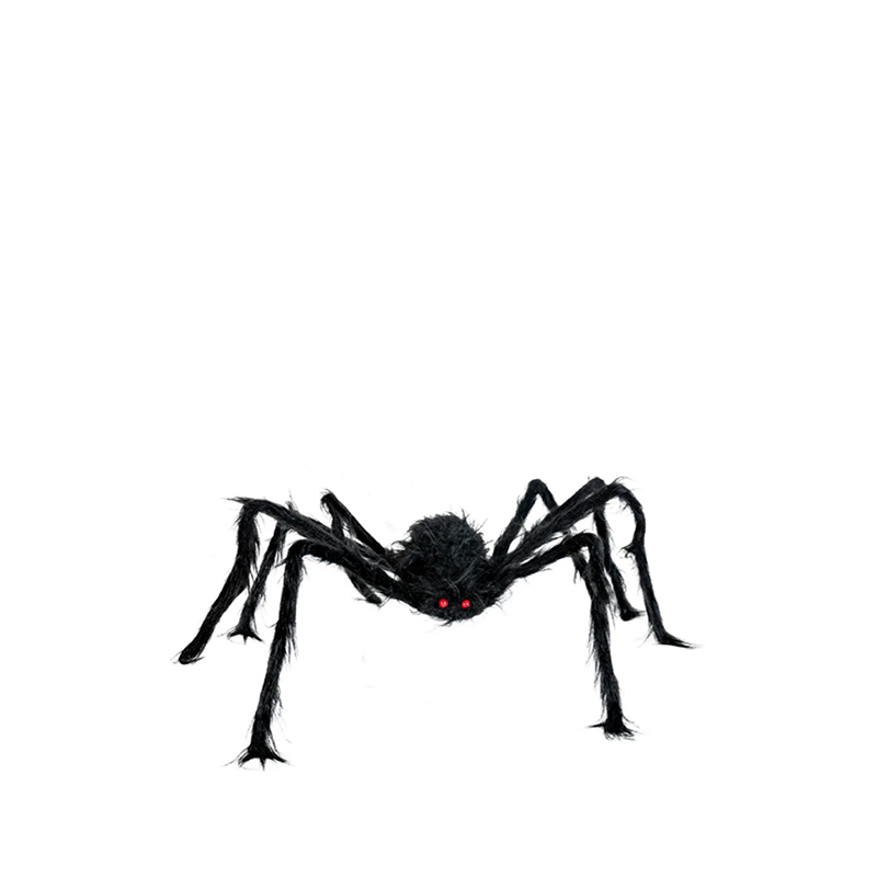 Schwarze Riesenspinne XL als Halloween-Dekoration zur Miete für Horror-Mottopartys, Fotokulissen, Eingangsbereiche und gruselige Eventdekorationen