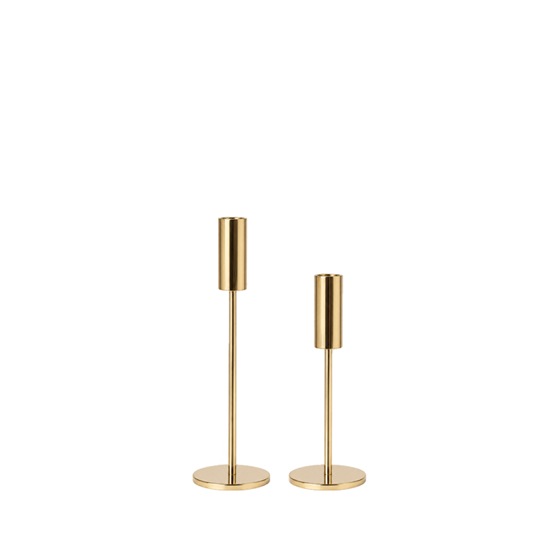 Kerzenständer | Kerzenleuchter 1-arm gold | Kerzenhalter | Kerzenleuchter Hochzeit und Feier mieten