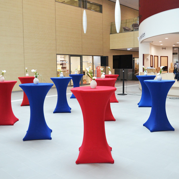 Stehtischhusse Stretch rot mieten Verleih Hochzeit Event Feier_2