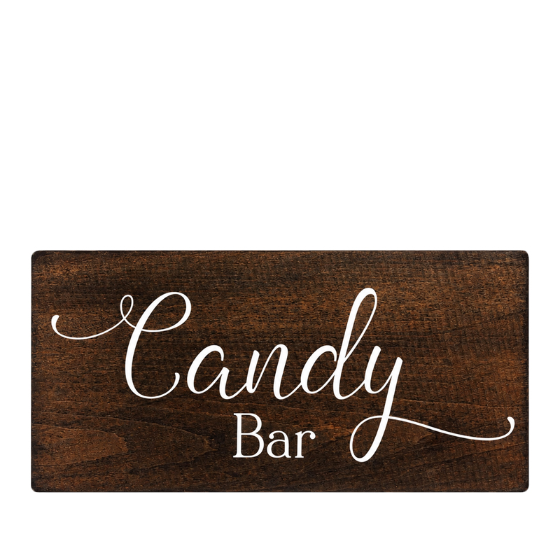 Schild Candy Bar Holz braun Boho mieten Hochzeit, Feier, Veranstaltung