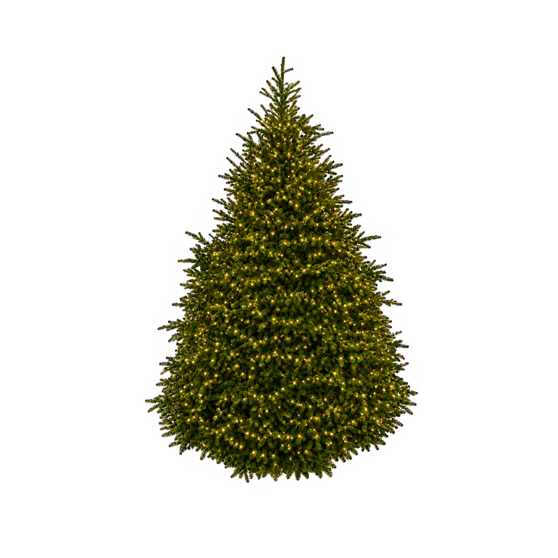 Tannenbaum "real needle" dekoriert mit Lichterketten | Weihnachtsbaum künstlich [mieten]