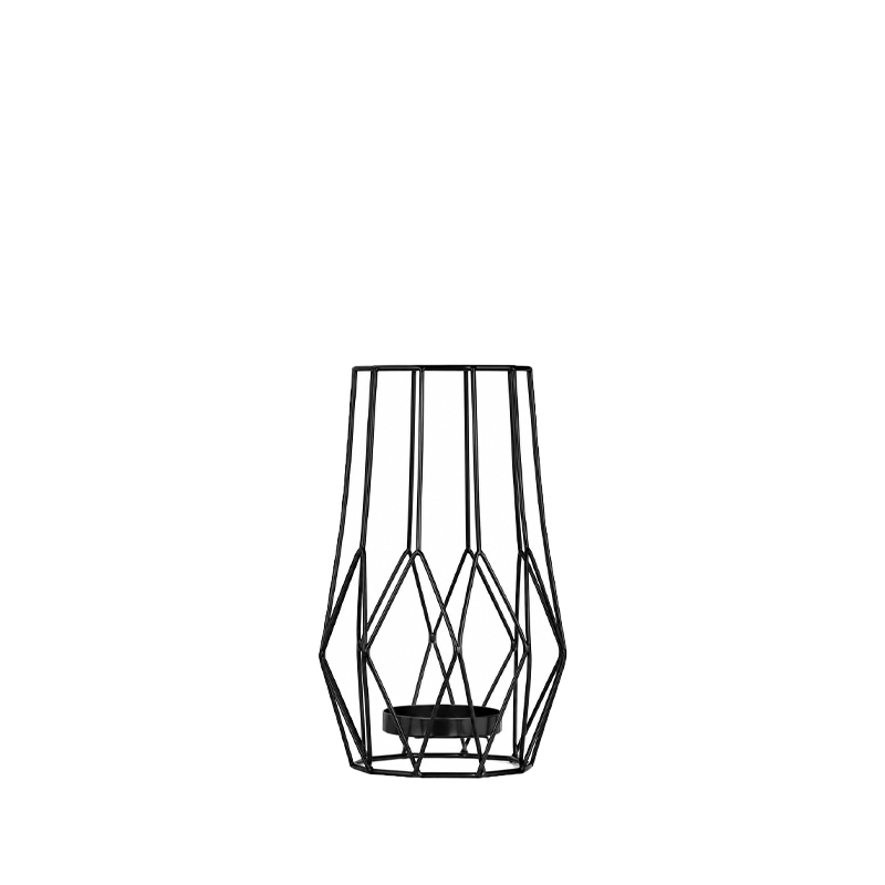 Windlicht Laterne geometrisch modern schwarz mieten Hochzeit Veranstaltung Feier Deko