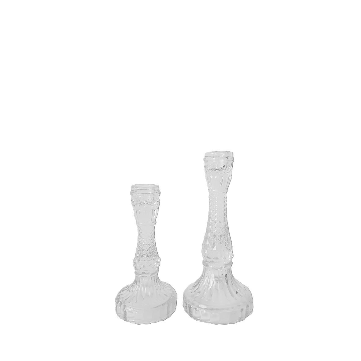 Kerzenständer | 1-arm Kristall Glas | Kerzenhalter | Kerzenleuchter Hochzeit Feier mieten