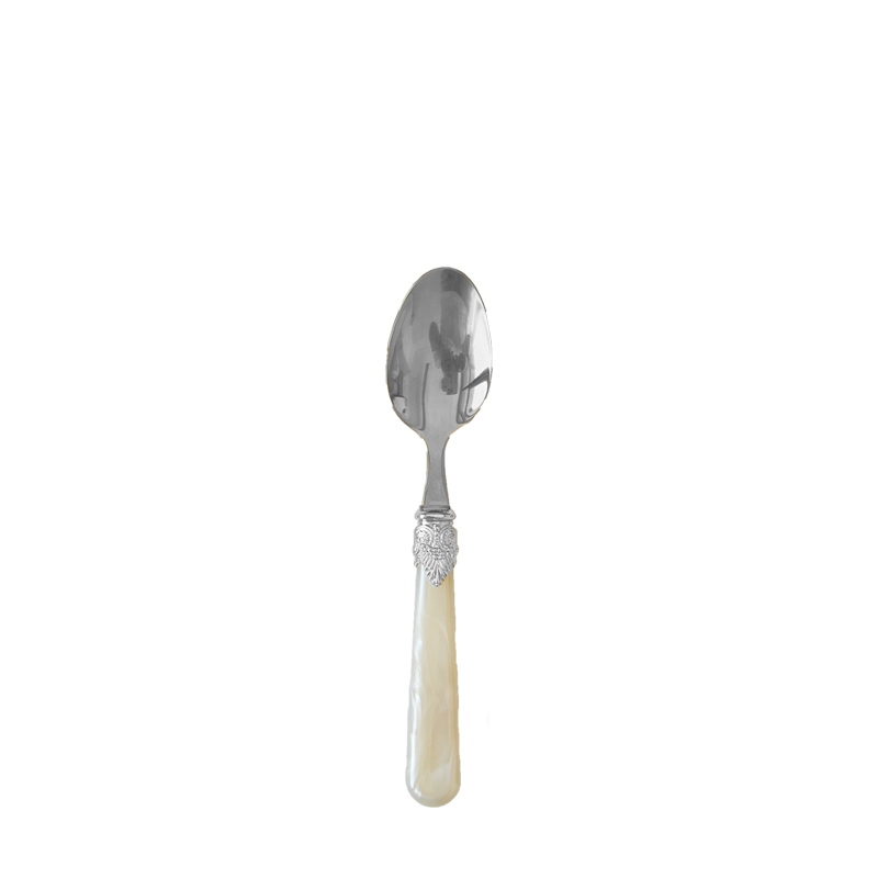Besteck_Dessertlöffel_Kaffeelöffel_Griff_Perlmutt_Elfenbein_silber_mieten_Verleih_Hochzeit_Firmenfeier_Geburtstag_1