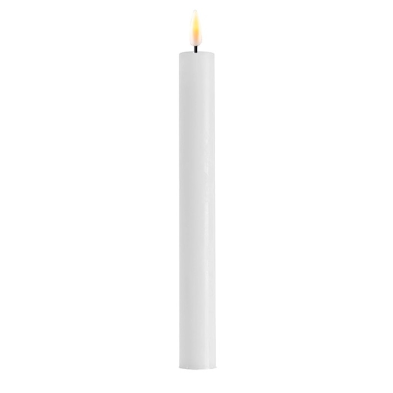 LED Stabkerze Spitzkerze Echtwachs weiss Batterie mieten Hochzeit, Feier, Veranstaltung