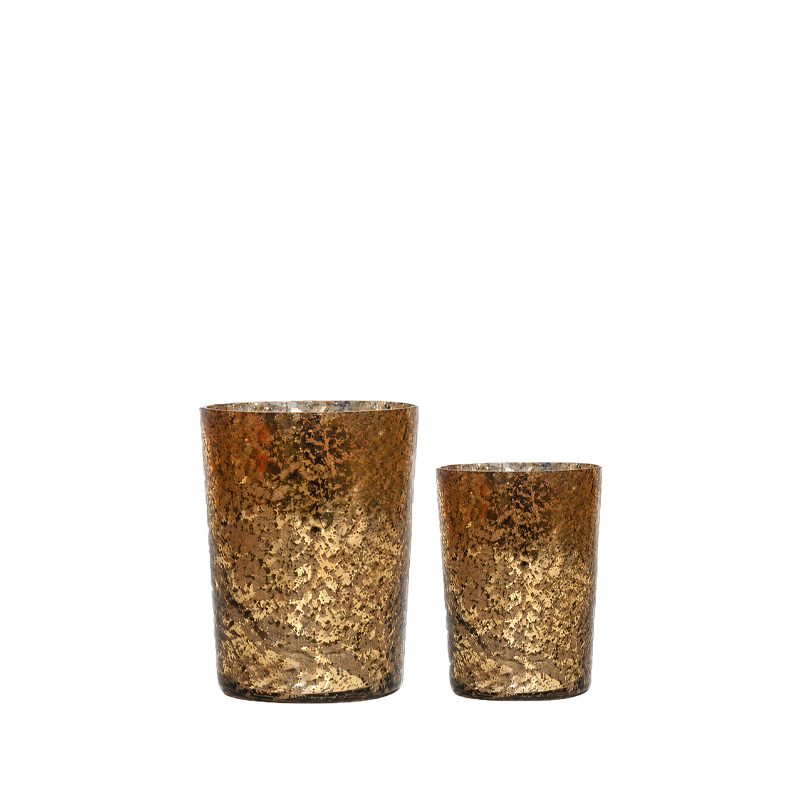 Vase/ Teelichthalter marmoriert gold antik mieten Hochzeit Tischdeko Feier Event
